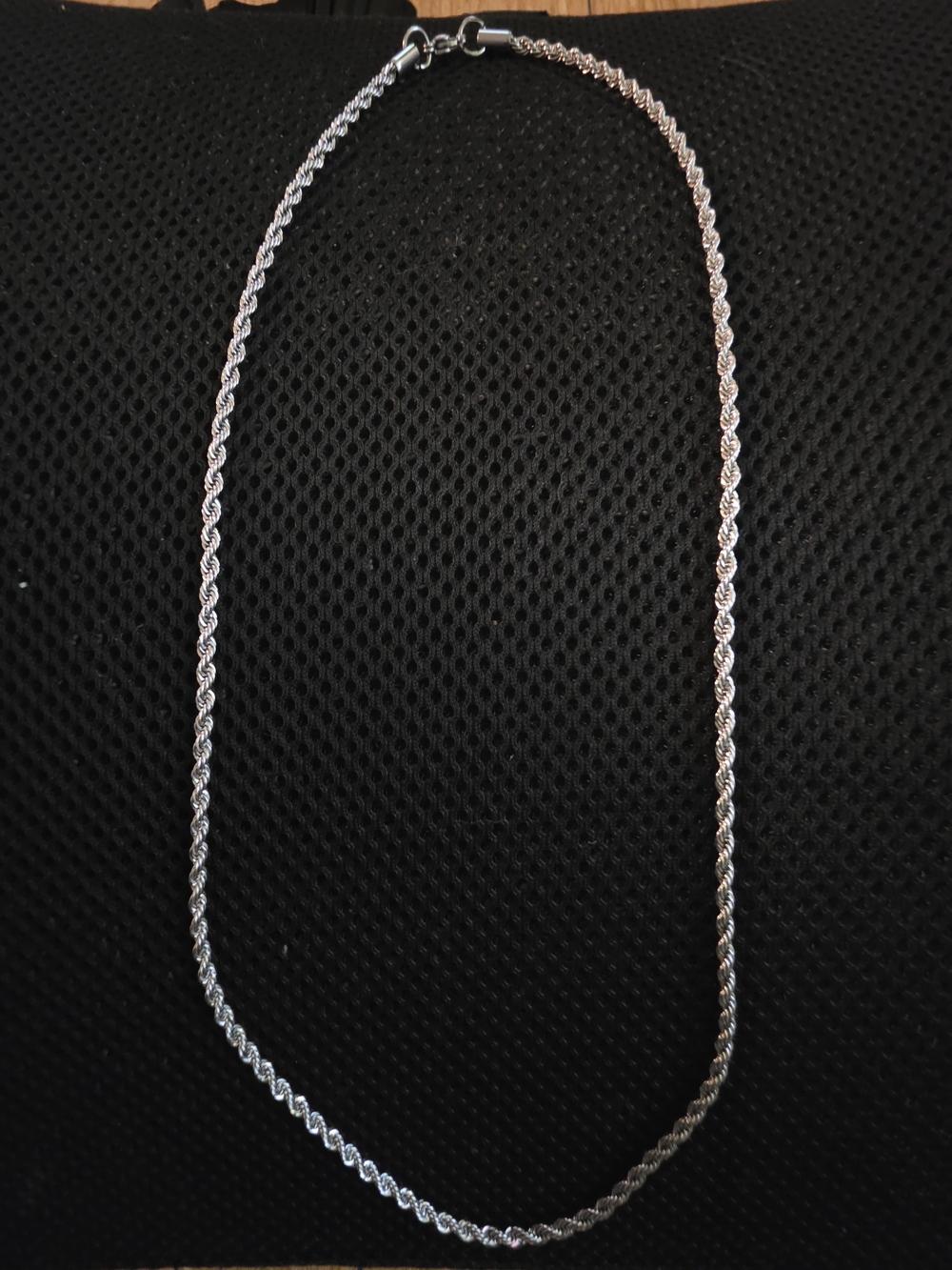 Silver Rope Chain Necklace -  Jewelry 24 In